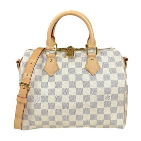 Louis Vuitton Handbags - Louis Vuitton Speedy Bandouliere Damier Azur White Shoulder Bag Canvas White